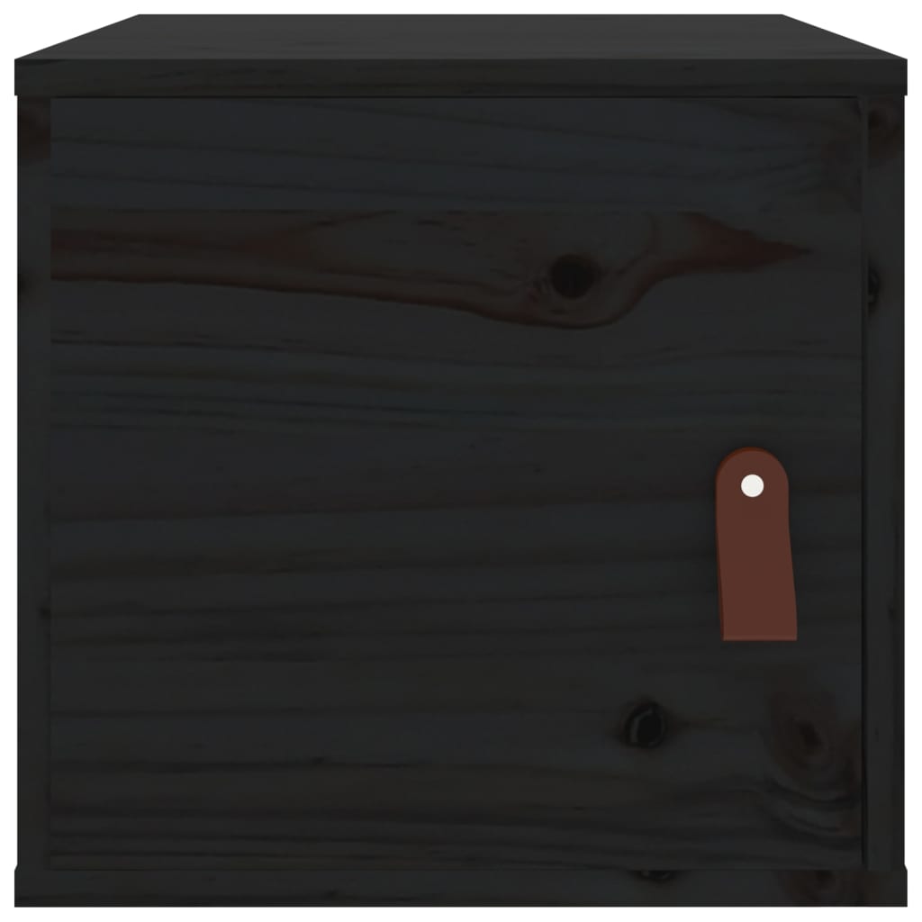 Seinäkaapit 2 kpl musta 31,5x30x30 cm täysi mänty - Sisustajankoti.fi