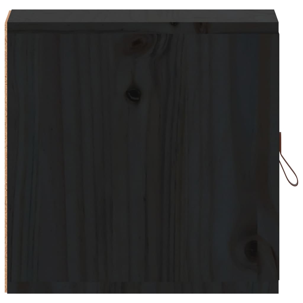 Seinäkaapit 2 kpl musta 31,5x30x30 cm täysi mänty - Sisustajankoti.fi