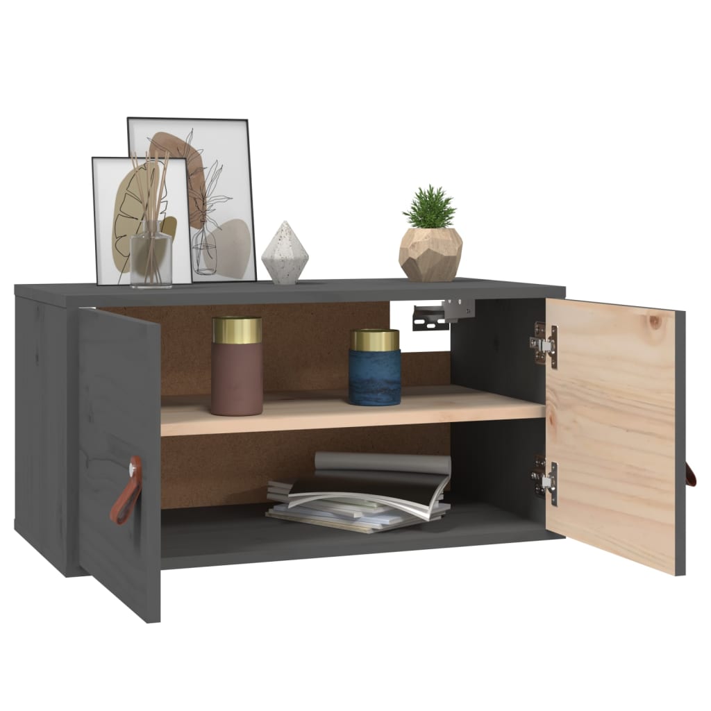 Seinäkaappi harmaa 60x30x30 cm täysi mänty - Sisustajankoti.fi