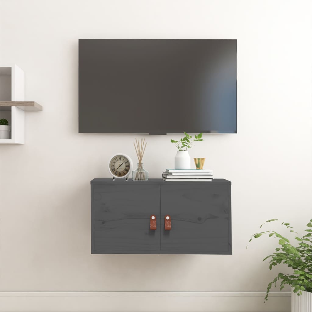 Seinäkaappi harmaa 60x30x30 cm täysi mänty - Sisustajankoti.fi