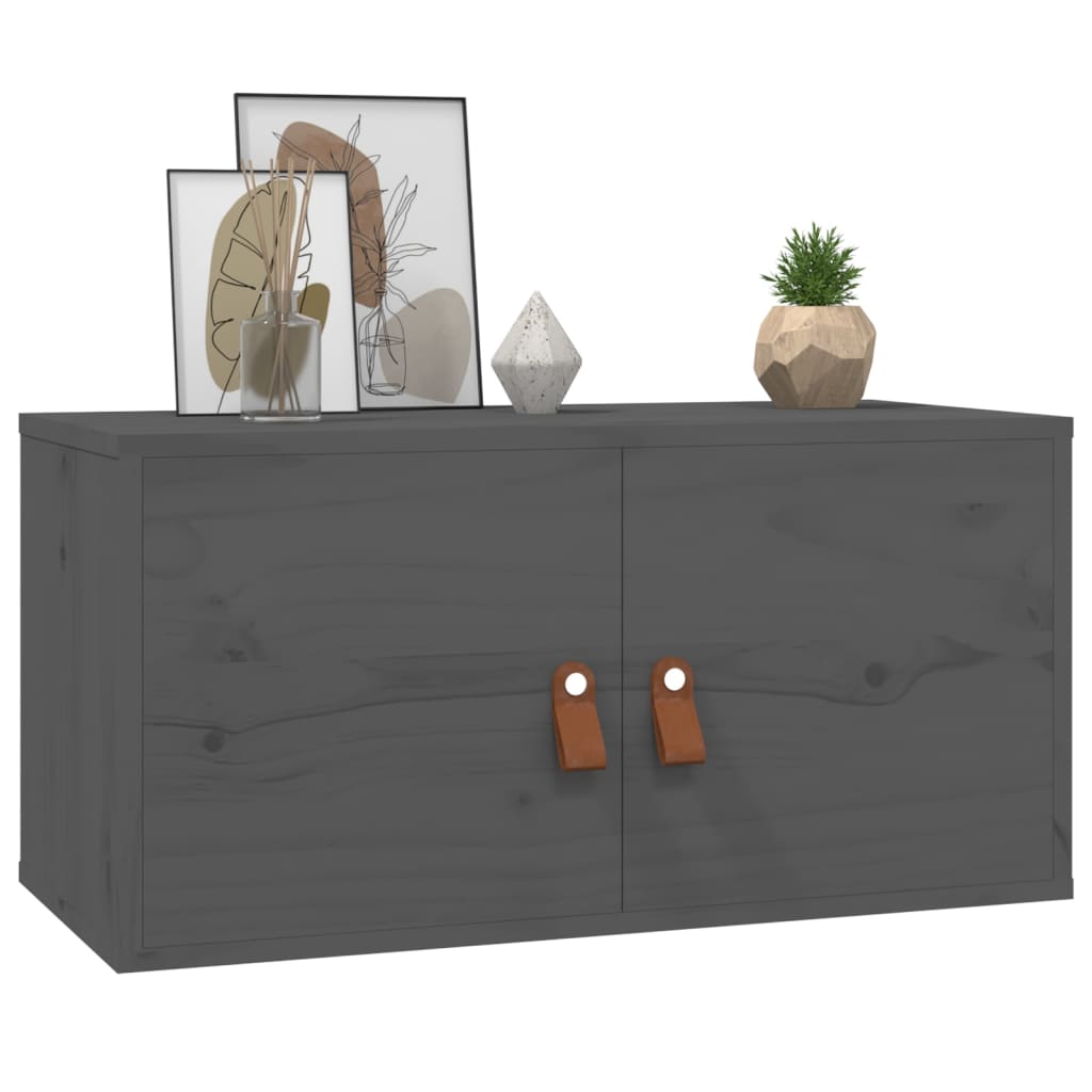 Seinäkaapit 2 kpl harmaa 60x30x30 cm täysi mänty - Sisustajankoti.fi