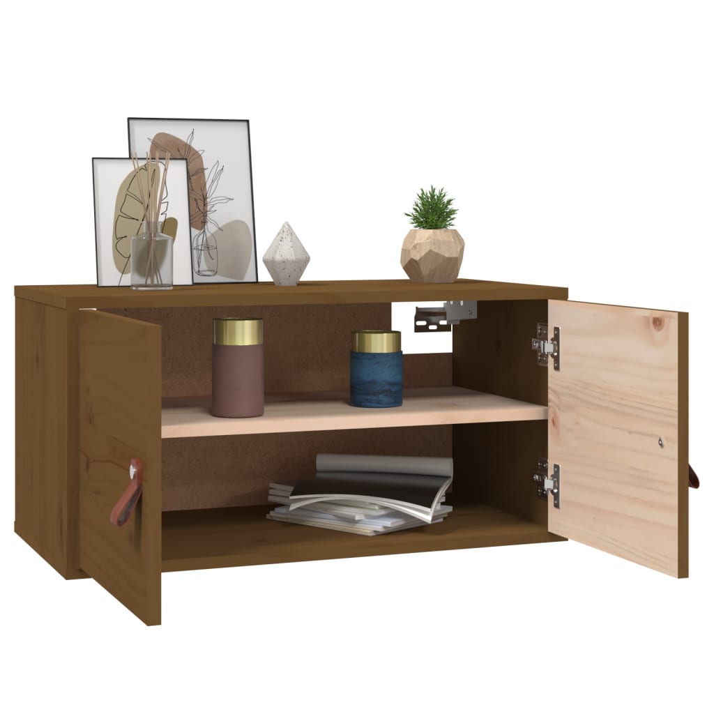 Seinäkaapit 2 kpl hunajanruskea 60x30x30 cm täysi mänty - Sisustajankoti.fi