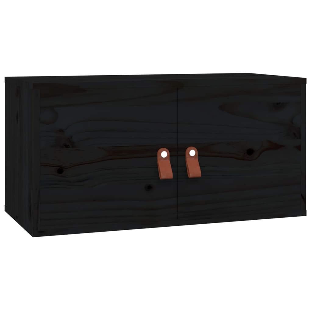 Seinäkaapit 2 kpl musta 60x30x30 cm täysi mänty - Sisustajankoti.fi