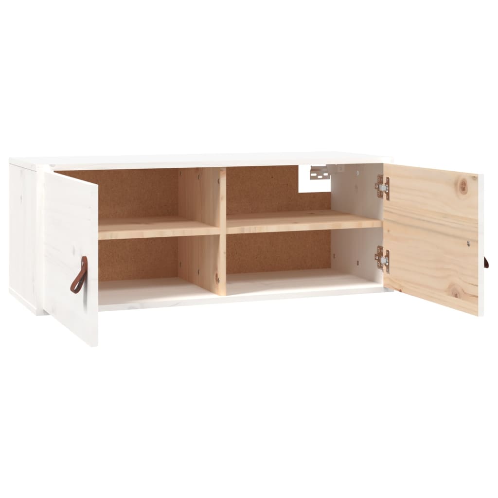 Seinäkaappi valkoinen 80x30x30 cm täysi mänty - Sisustajankoti.fi