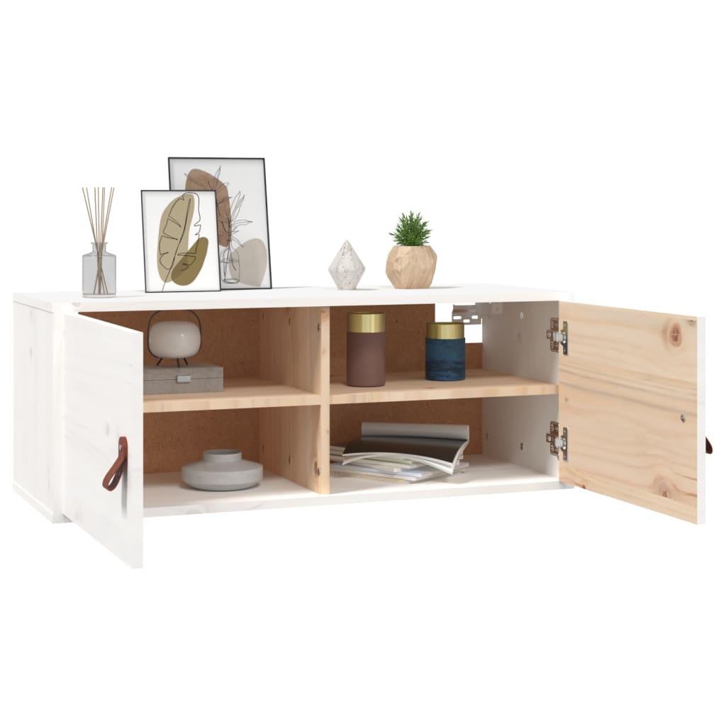 Seinäkaappi valkoinen 80x30x30 cm täysi mänty - Sisustajankoti.fi
