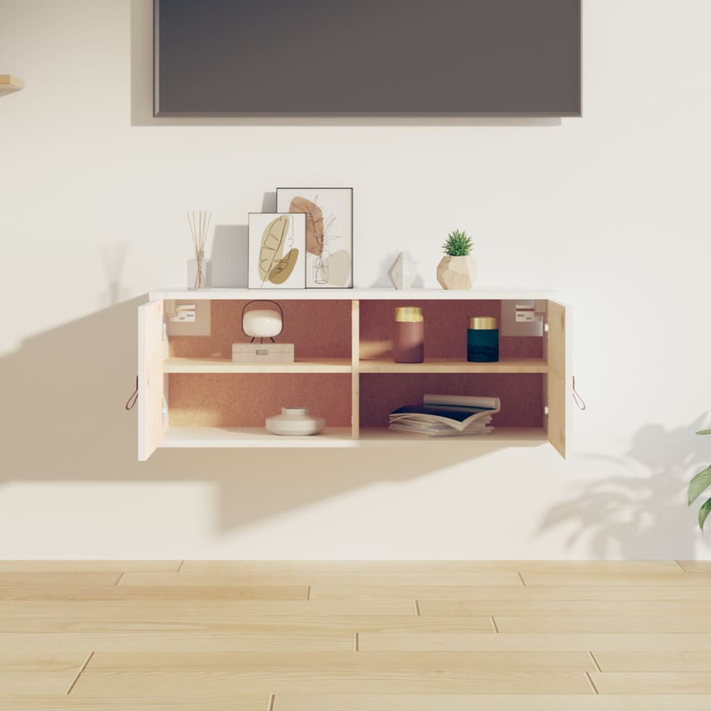 Seinäkaappi valkoinen 80x30x30 cm täysi mänty - Sisustajankoti.fi