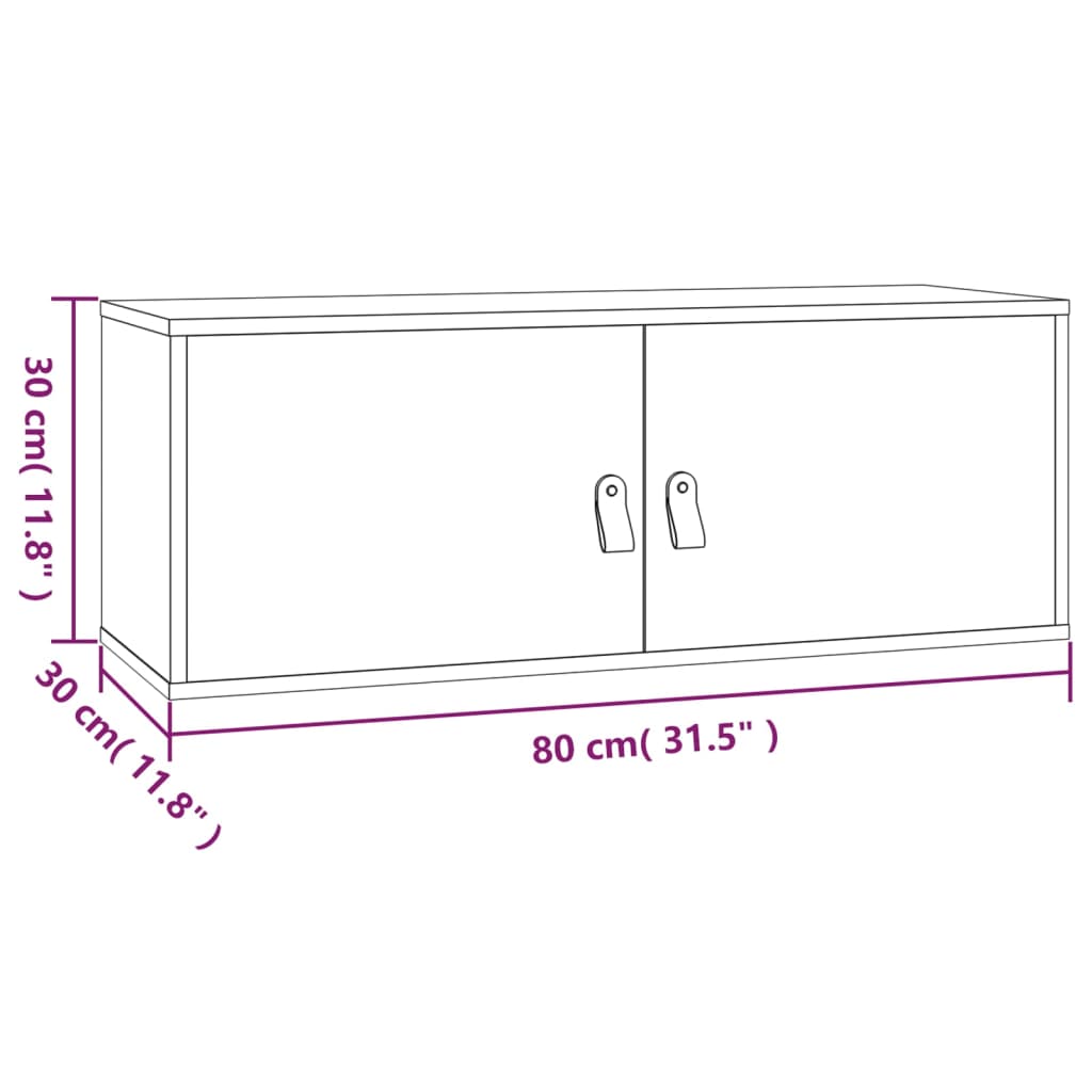 Seinäkaappi valkoinen 80x30x30 cm täysi mänty - Sisustajankoti.fi