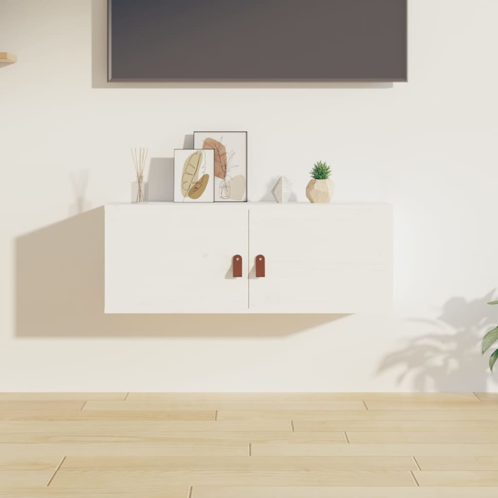 Seinäkaappi valkoinen 80x30x30 cm täysi mänty - Sisustajankoti.fi