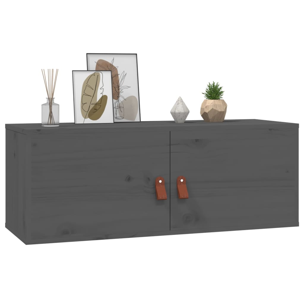 Seinäkaappi harmaa 80x30x30 cm täysi mänty - Sisustajankoti.fi