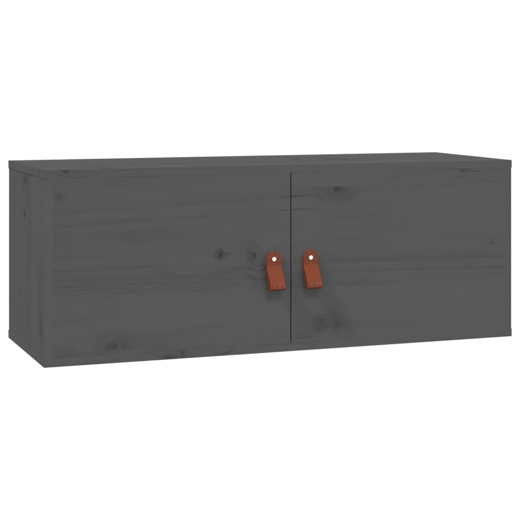 Seinäkaapit 2 kpl harmaa 80x30x30 cm täysi mänty - Sisustajankoti.fi
