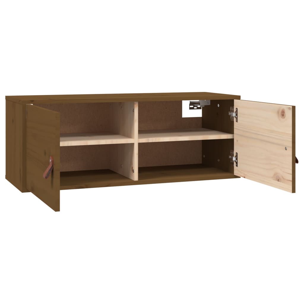 Seinäkaappi hunajanruskea 80x30x30 cm täysi mänty - Sisustajankoti.fi