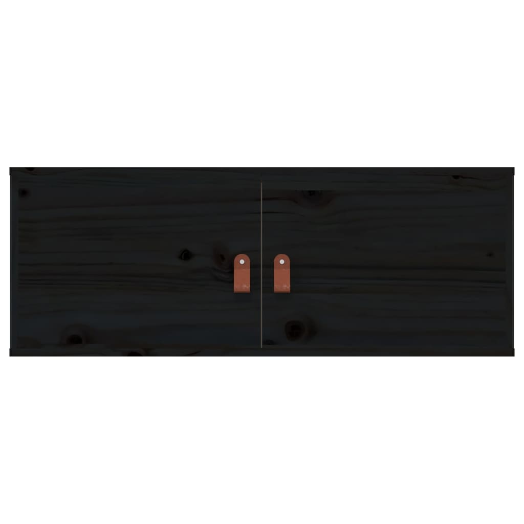 Seinäkaapit 2 kpl musta 80x30x30 cm täysi mänty - Sisustajankoti.fi