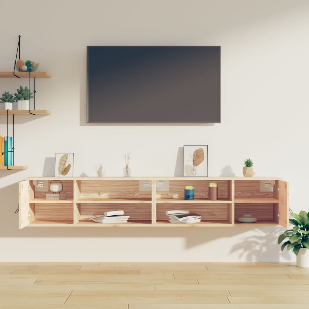 Seinäkaapit 2 kpl 80x30x30 cm täysi mänty - Sisustajankoti.fi