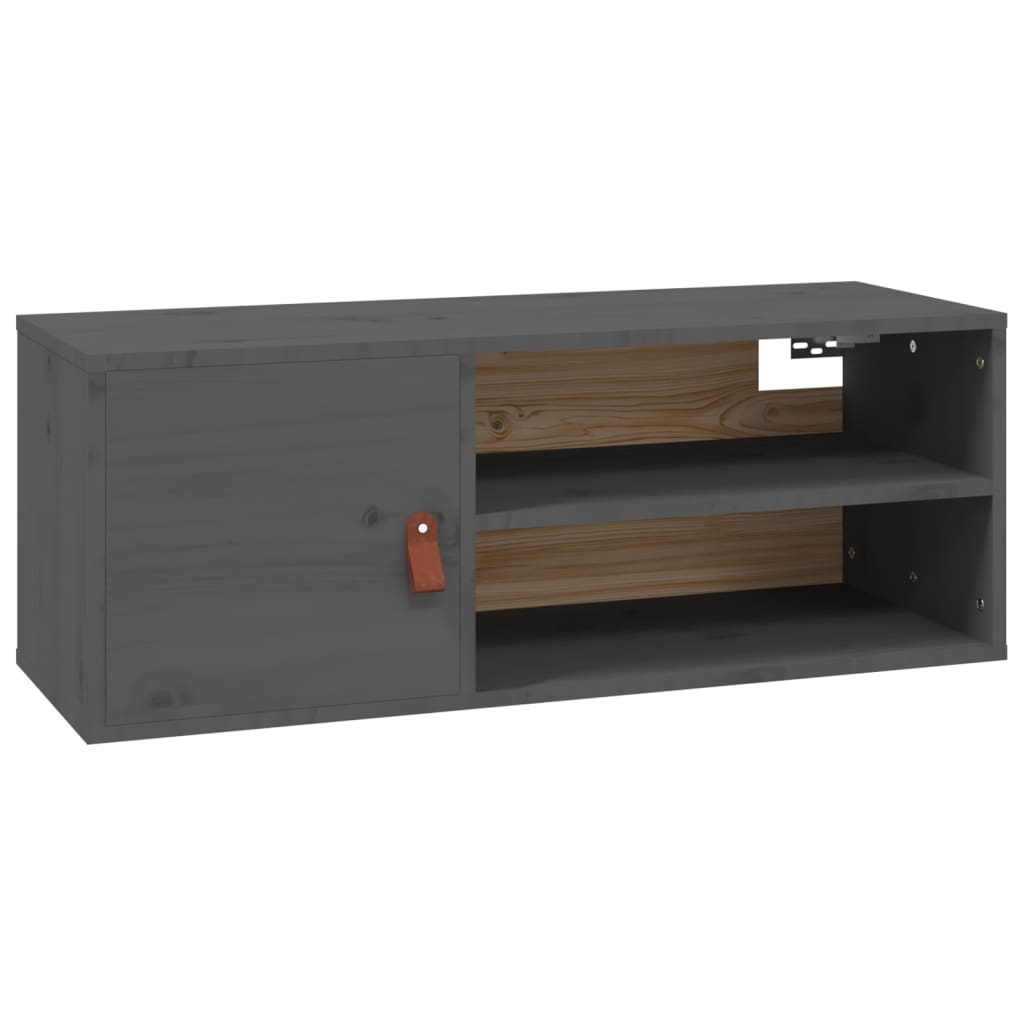 Seinäkaapit 2 kpl harmaa 80x30x30 cm täysi mänty - Sisustajankoti.fi
