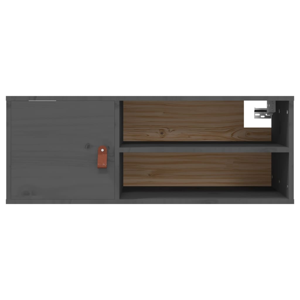 Seinäkaapit 2 kpl harmaa 80x30x30 cm täysi mänty - Sisustajankoti.fi