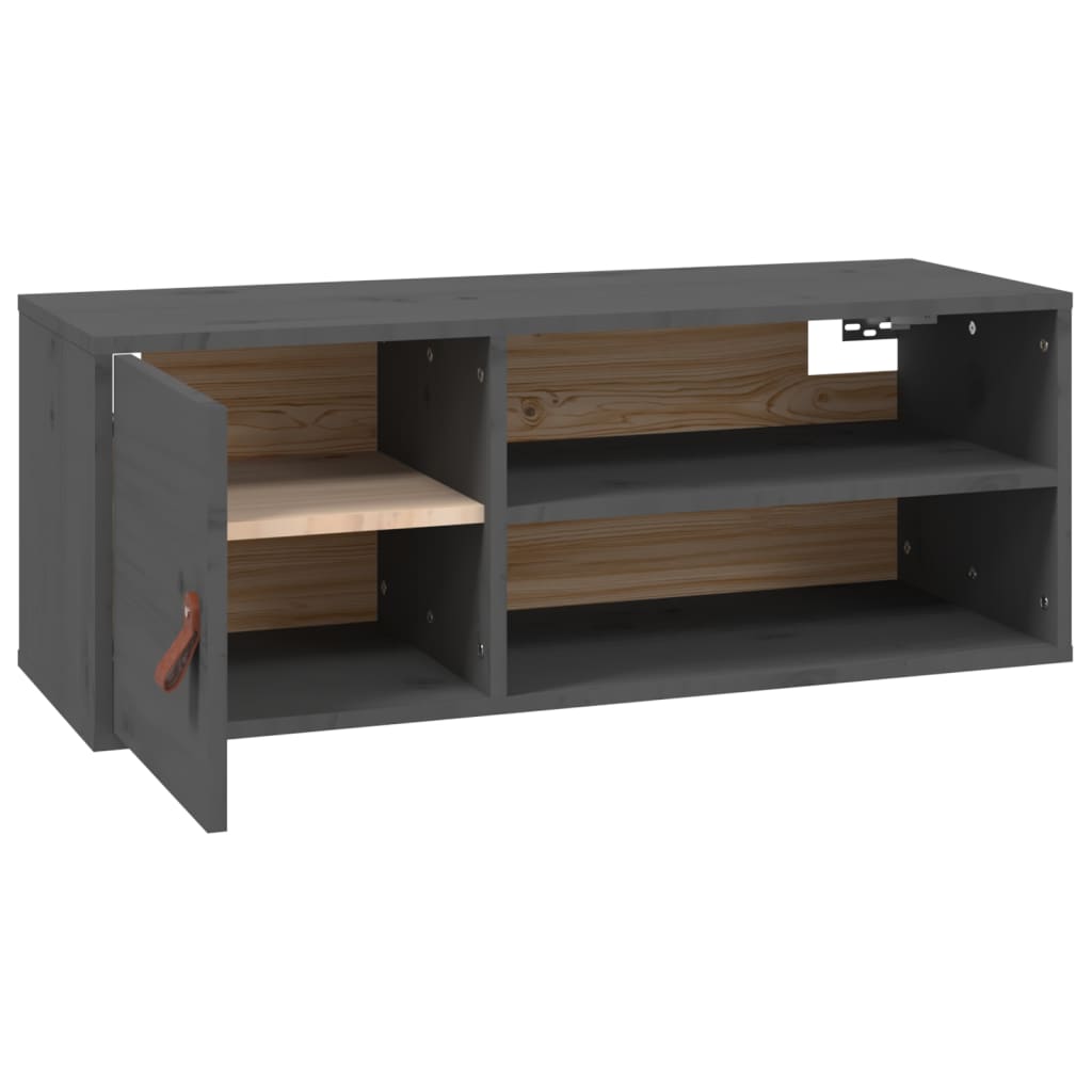 Seinäkaapit 2 kpl harmaa 80x30x30 cm täysi mänty - Sisustajankoti.fi