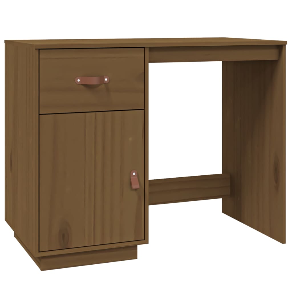 Työpöytä hunajanruskea 95x50x75 cm täysi mänty - Sisustajankoti.fi