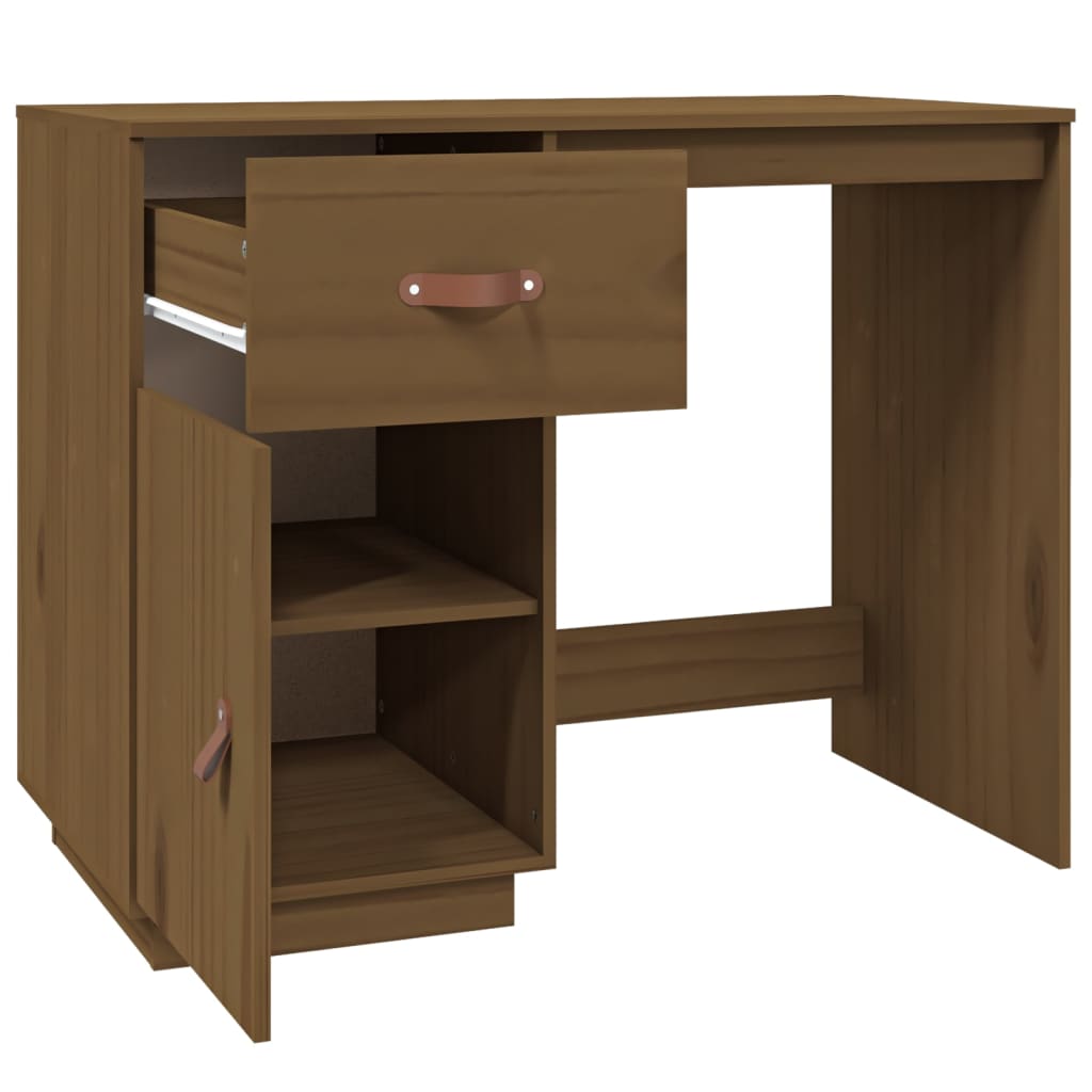 Työpöytä hunajanruskea 95x50x75 cm täysi mänty - Sisustajankoti.fi