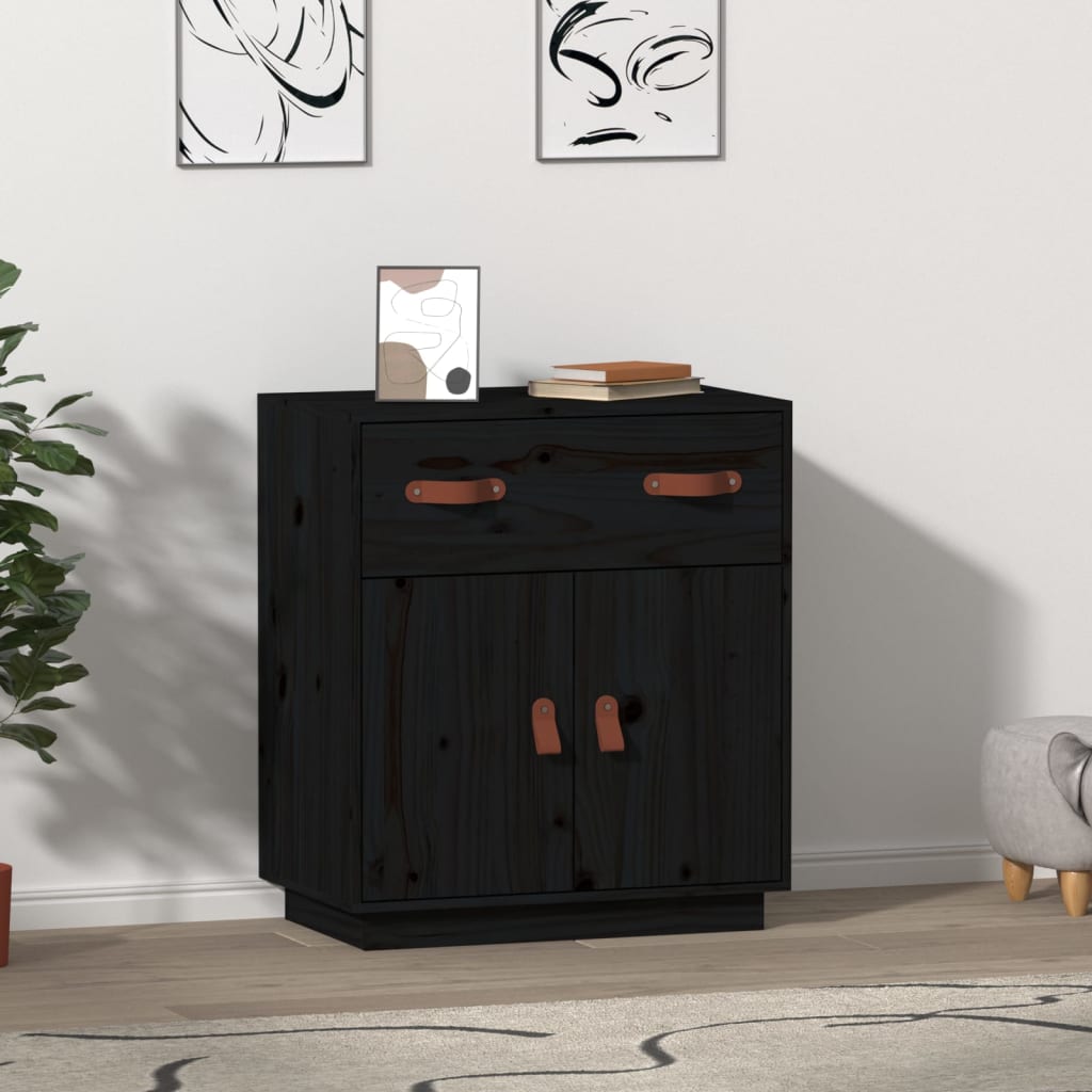 Senkki musta 65,5x40x75 cm täysi mänty - Sisustajankoti.fi