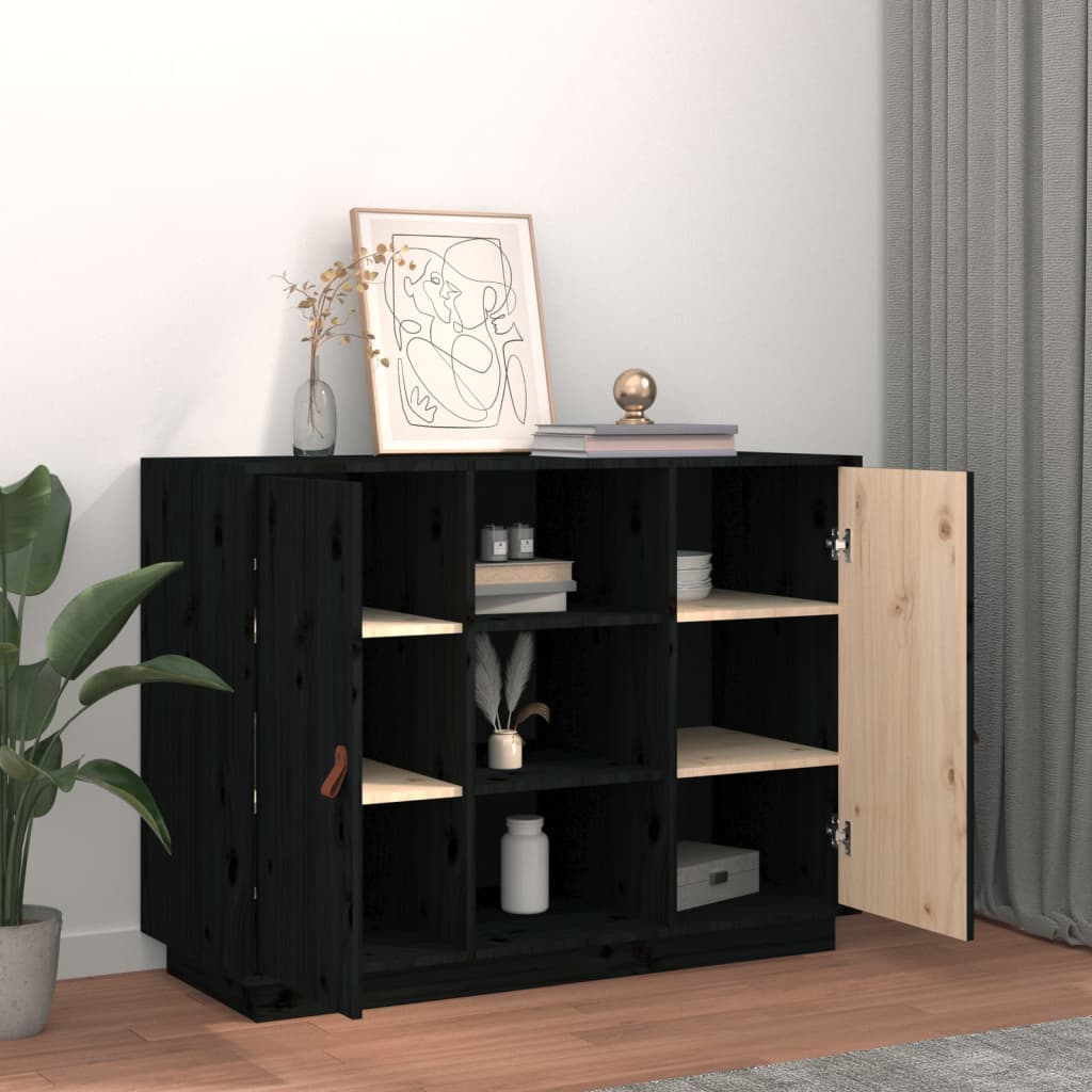 Senkki musta 100x40x75 cm täysi mänty - Sisustajankoti.fi