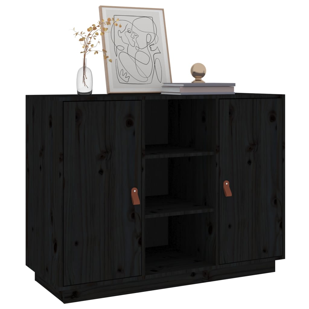 Senkki musta 100x40x75 cm täysi mänty - Sisustajankoti.fi