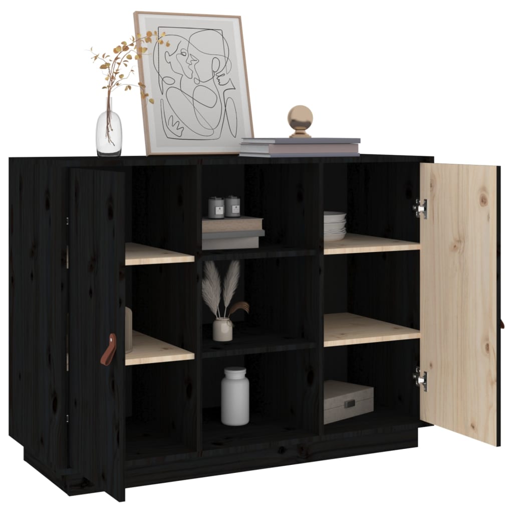 Senkki musta 100x40x75 cm täysi mänty - Sisustajankoti.fi