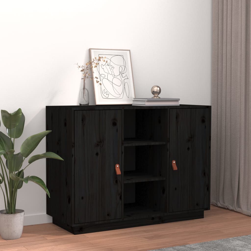 Senkki musta 100x40x75 cm täysi mänty - Sisustajankoti.fi