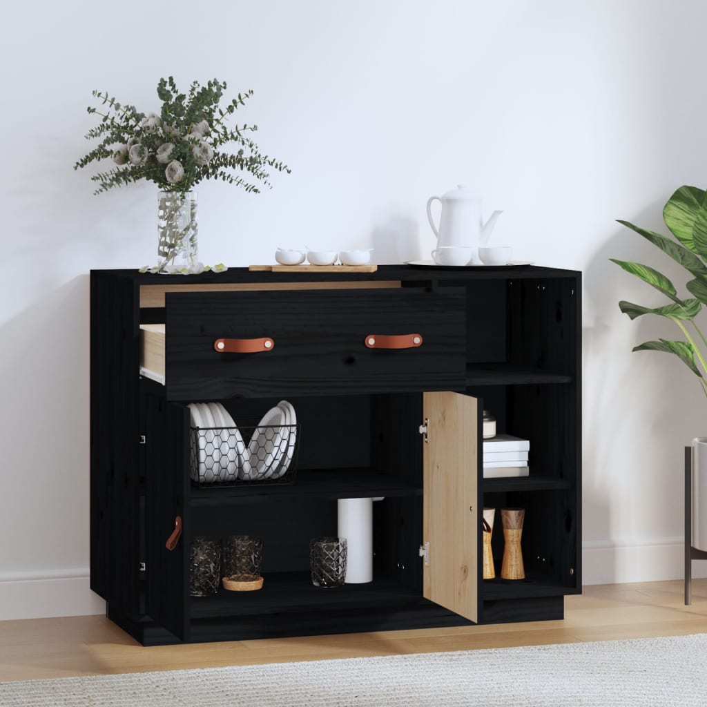 Senkki musta 98,5x40x75 cm täysi mänty - Sisustajankoti.fi