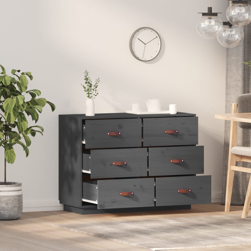 Senkki harmaa 100x40x75 cm täysi mänty - Sisustajankoti.fi