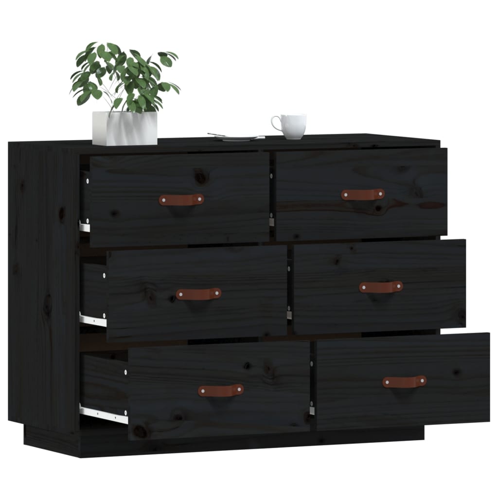 Senkki musta 100x40x75 cm täysi mänty - Sisustajankoti.fi