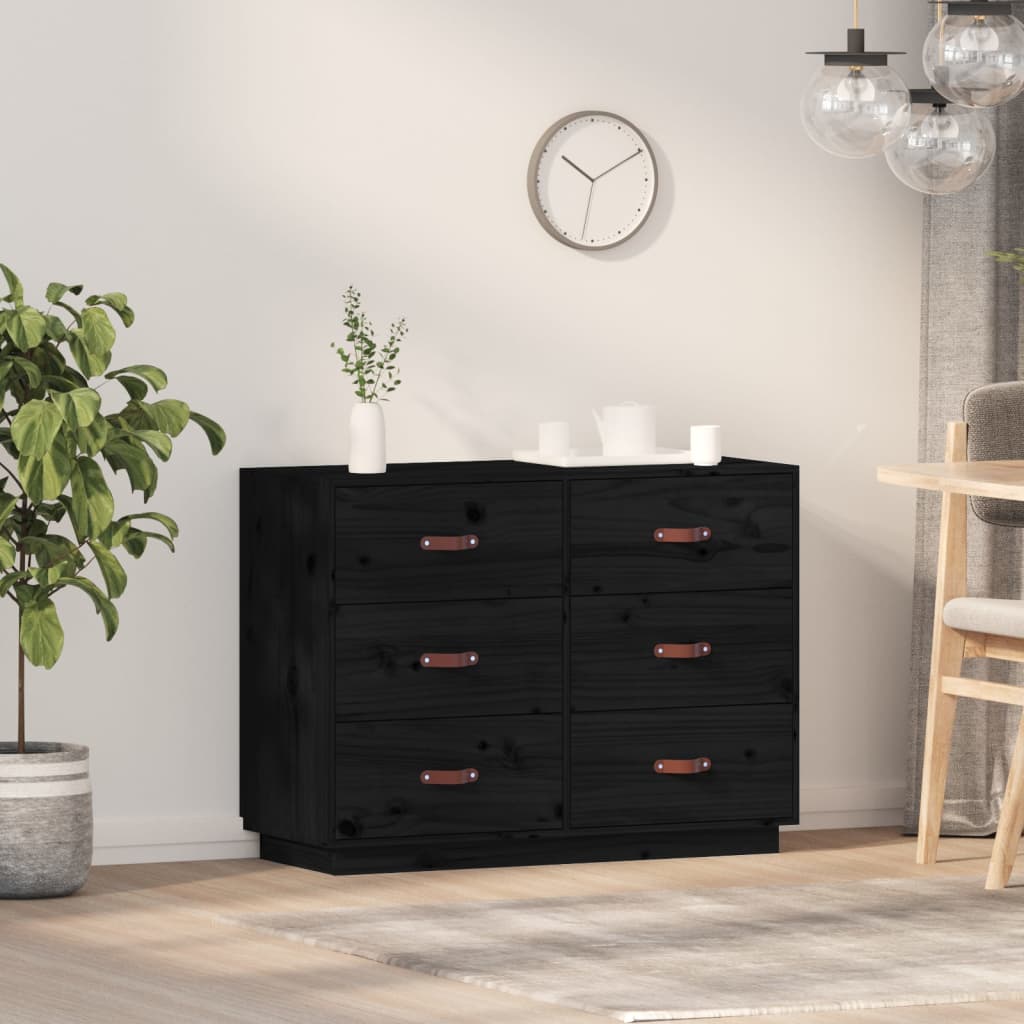 Senkki musta 100x40x75 cm täysi mänty - Sisustajankoti.fi