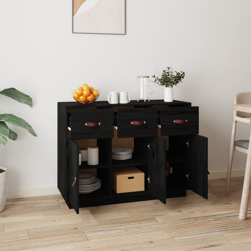 Senkki musta 100x40x75 cm täysi mänty - Sisustajankoti.fi