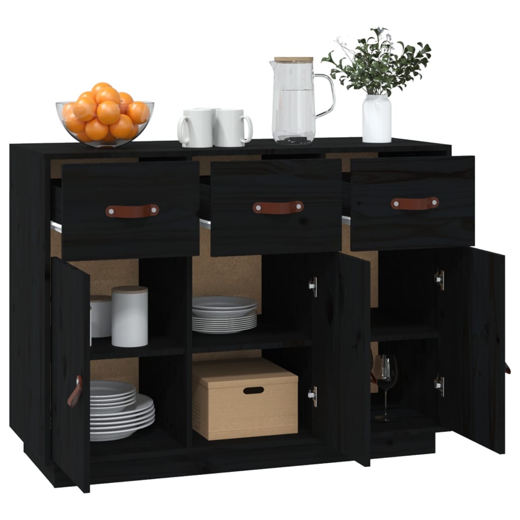 Senkki musta 100x40x75 cm täysi mänty - Sisustajankoti.fi
