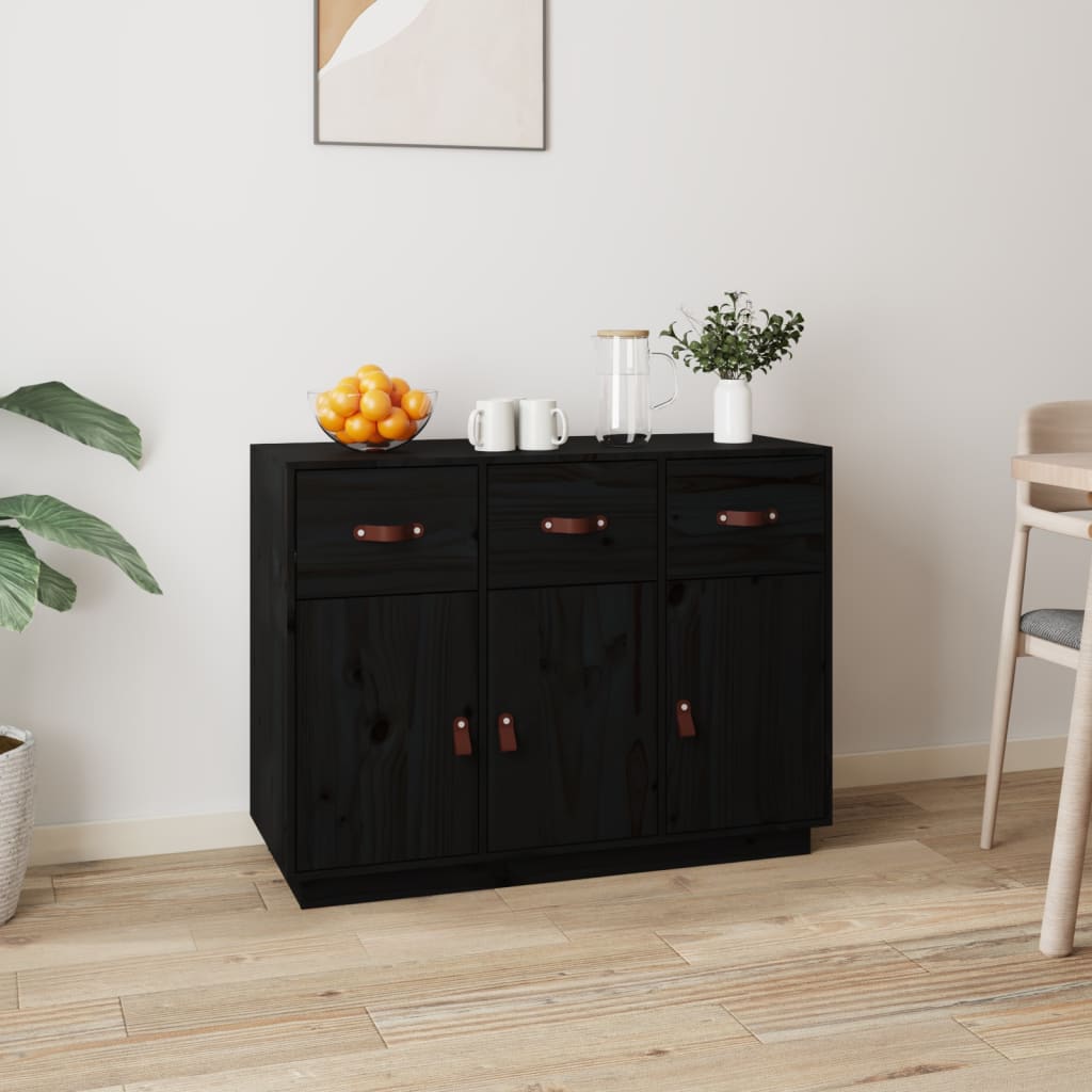 Senkki musta 100x40x75 cm täysi mänty - Sisustajankoti.fi
