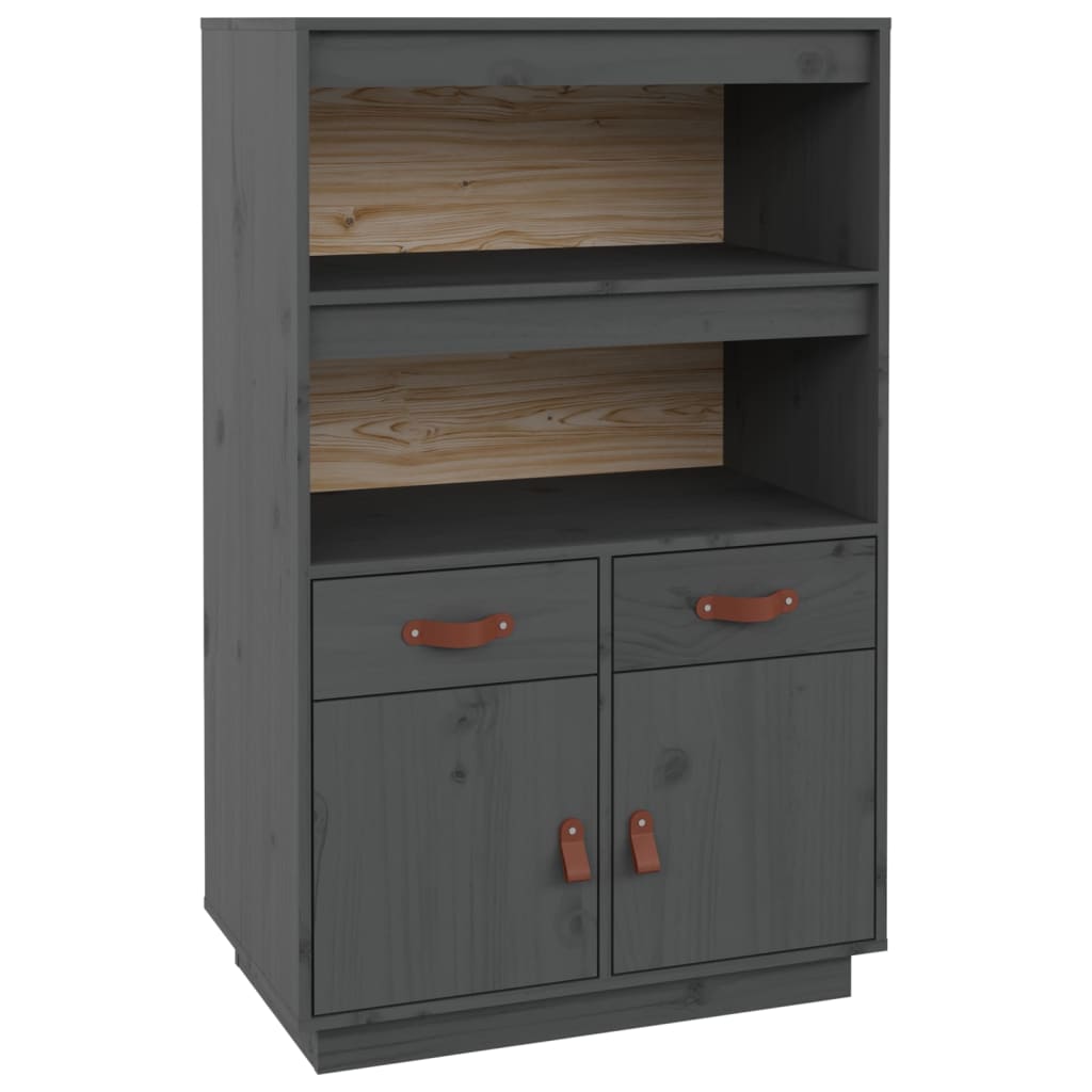 Kaappi harmaa 67x40x108,5 cm täysi mänty - Sisustajankoti.fi