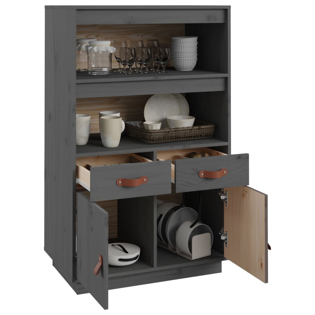Kaappi harmaa 67x40x108,5 cm täysi mänty - Sisustajankoti.fi