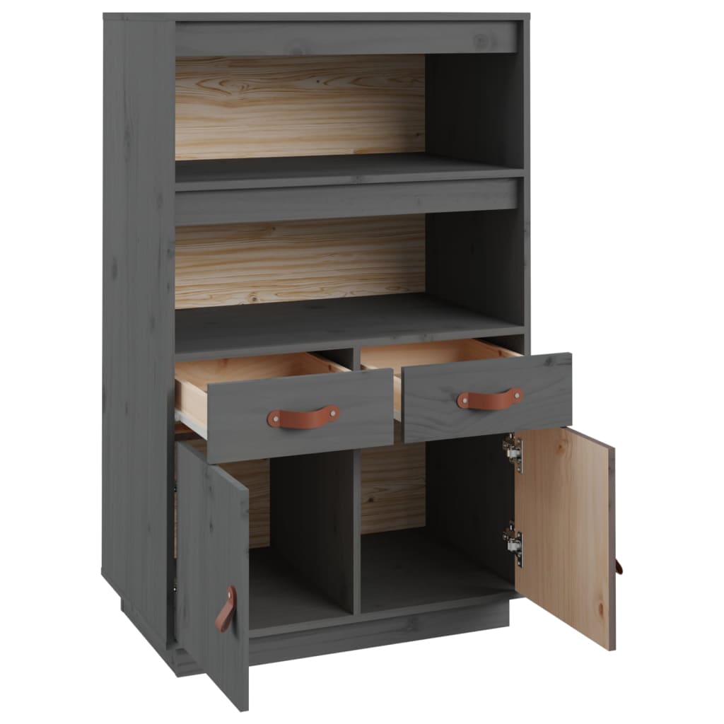 Kaappi harmaa 67x40x108,5 cm täysi mänty - Sisustajankoti.fi