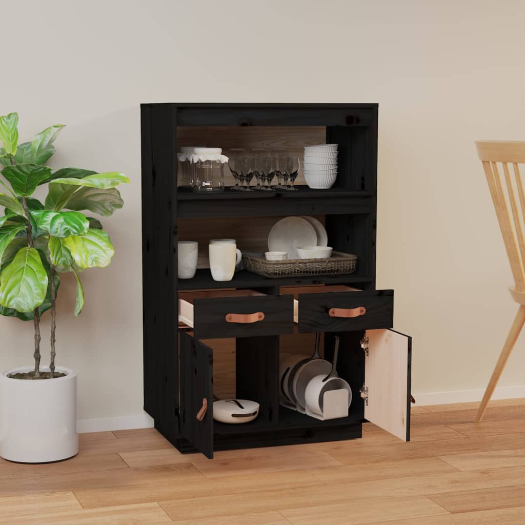 Kaappi musta 67x40x108,5 cm täysi mänty - Sisustajankoti.fi