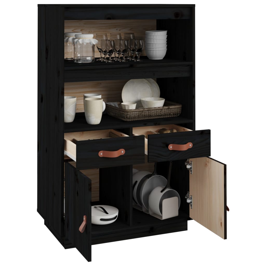 Kaappi musta 67x40x108,5 cm täysi mänty - Sisustajankoti.fi