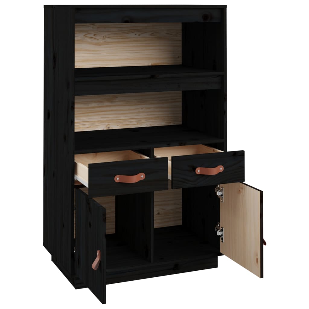 Kaappi musta 67x40x108,5 cm täysi mänty - Sisustajankoti.fi
