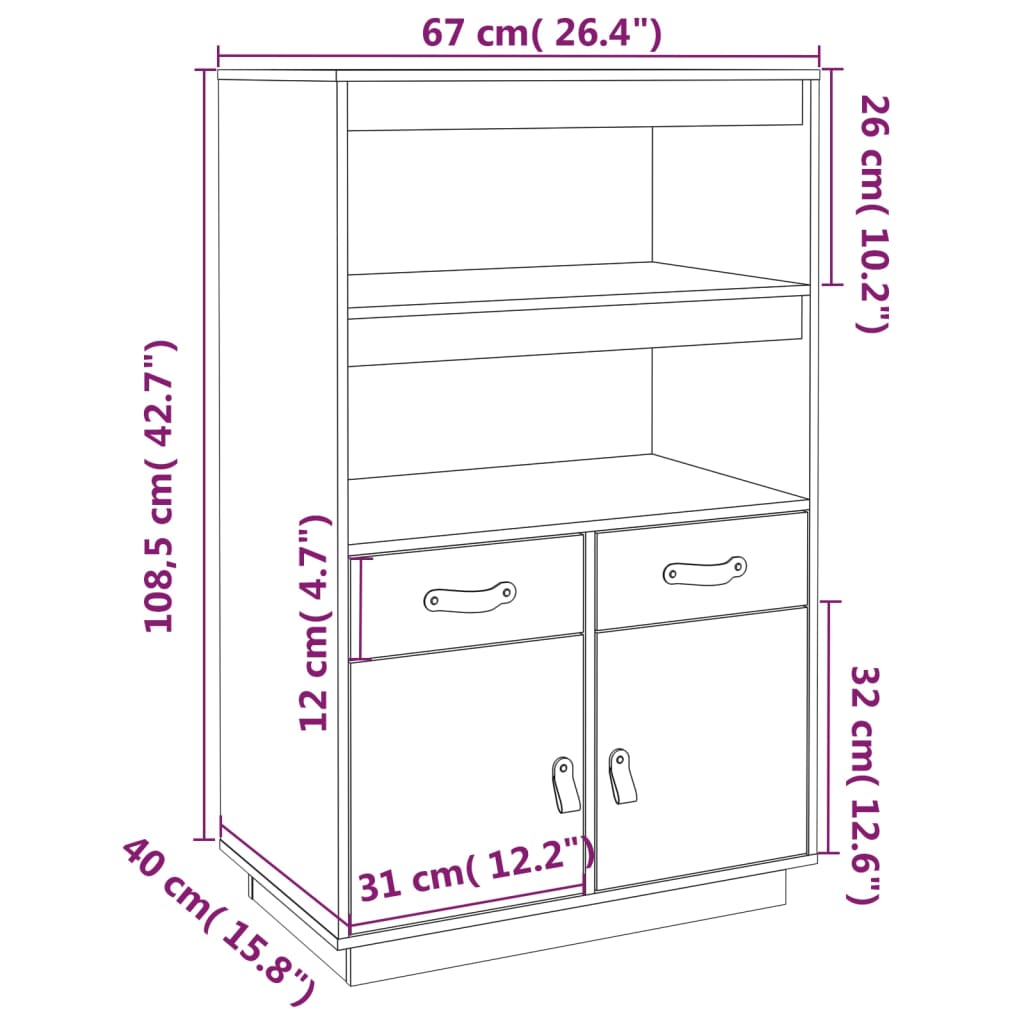 Kaappi musta 67x40x108,5 cm täysi mänty - Sisustajankoti.fi