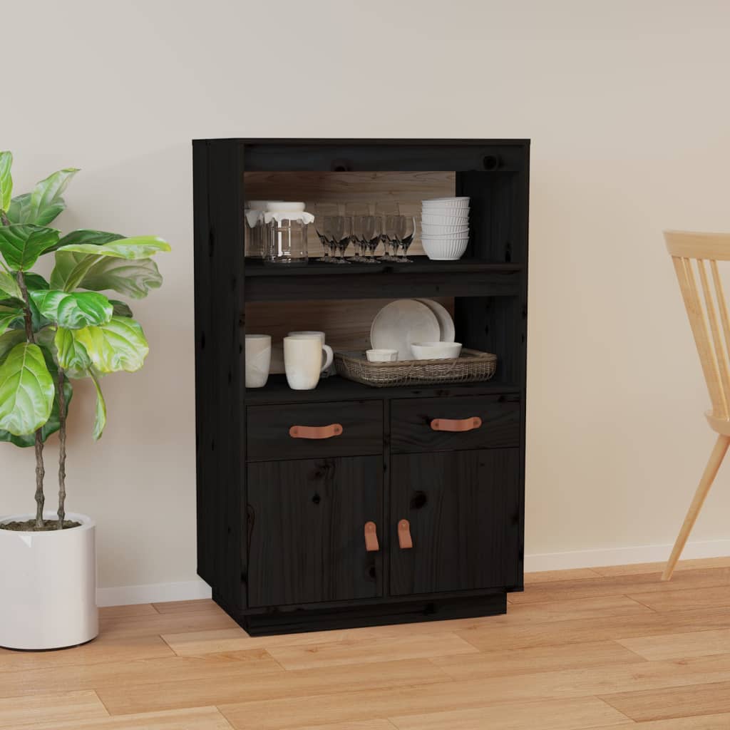 Kaappi musta 67x40x108,5 cm täysi mänty - Sisustajankoti.fi