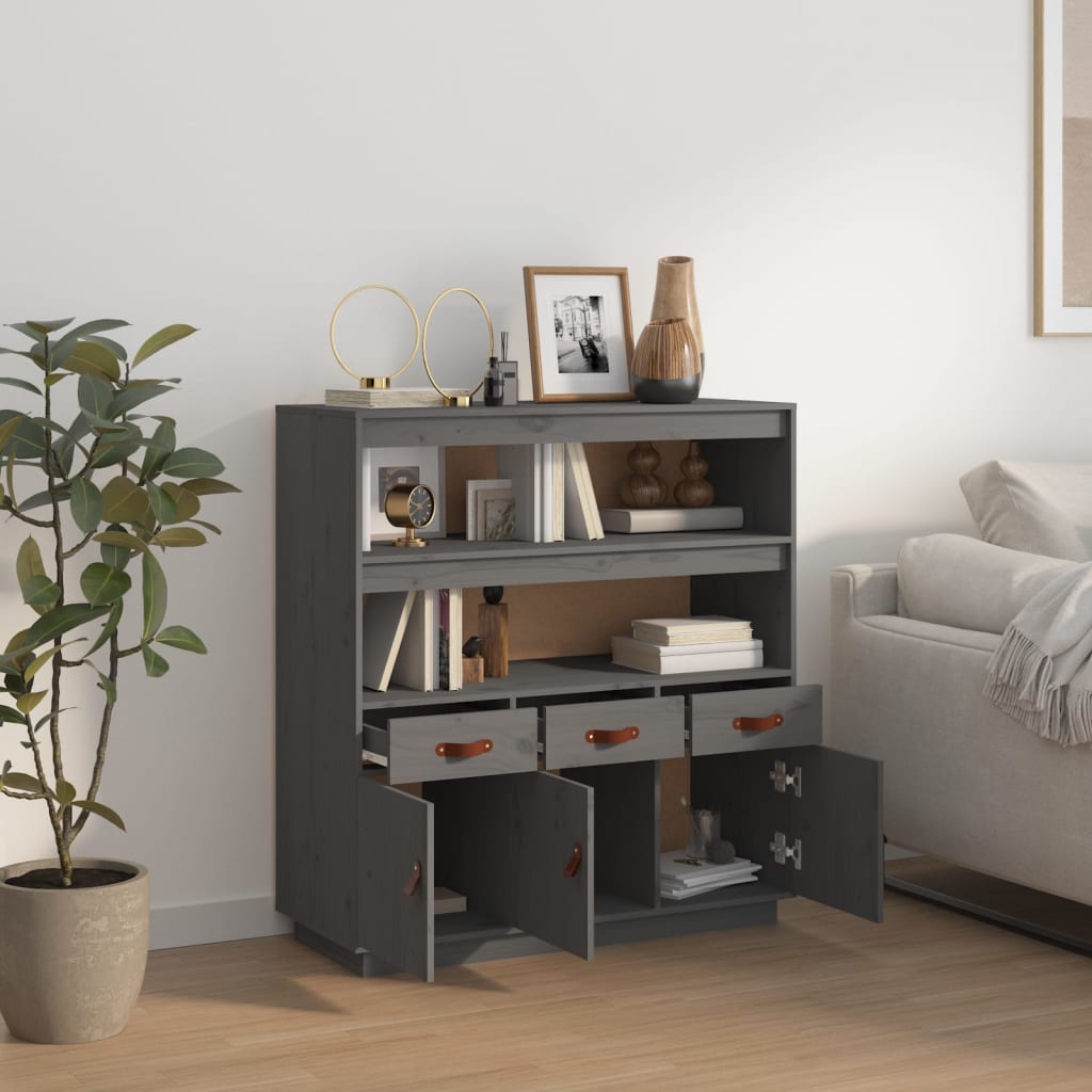 Kaappi harmaa 100x40x108,5 cm täysi mänty - Sisustajankoti.fi