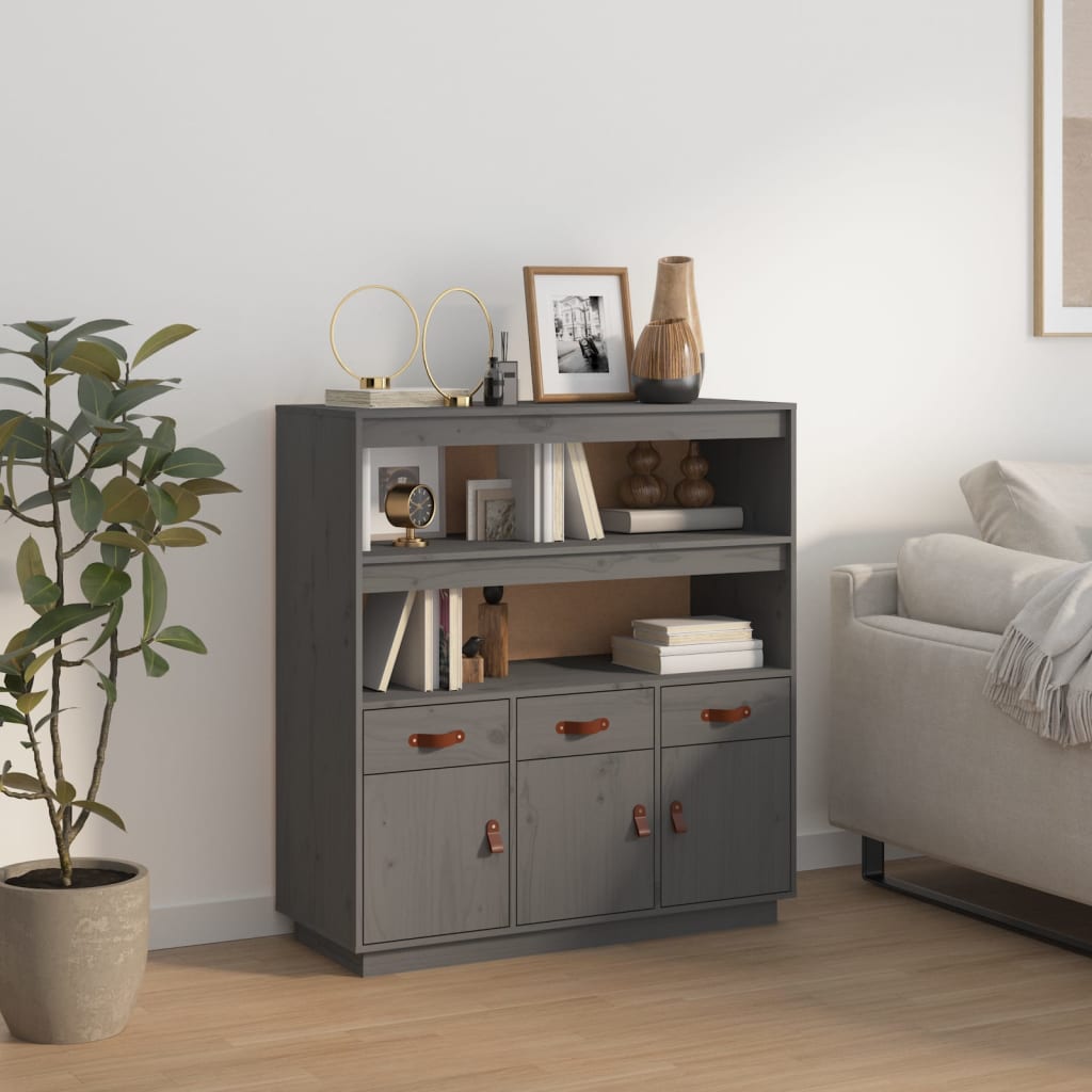 Kaappi harmaa 100x40x108,5 cm täysi mänty - Sisustajankoti.fi