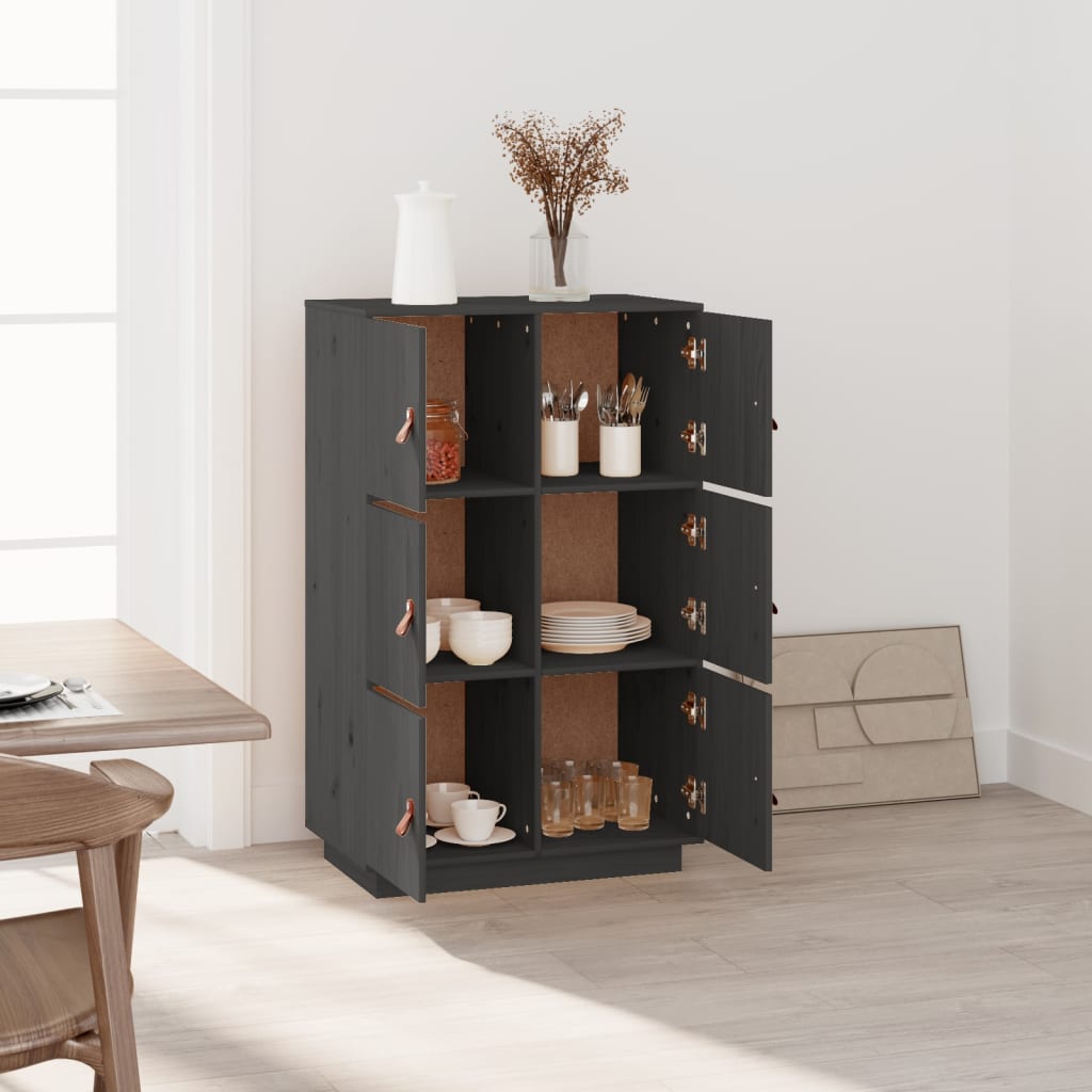 Kaappi harmaa 67x40x108,5 cm täysi mänty - Sisustajankoti.fi