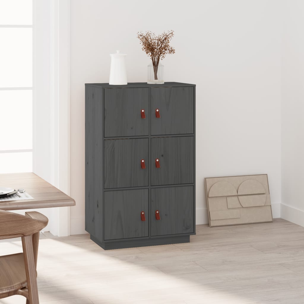 Kaappi harmaa 67x40x108,5 cm täysi mänty - Sisustajankoti.fi
