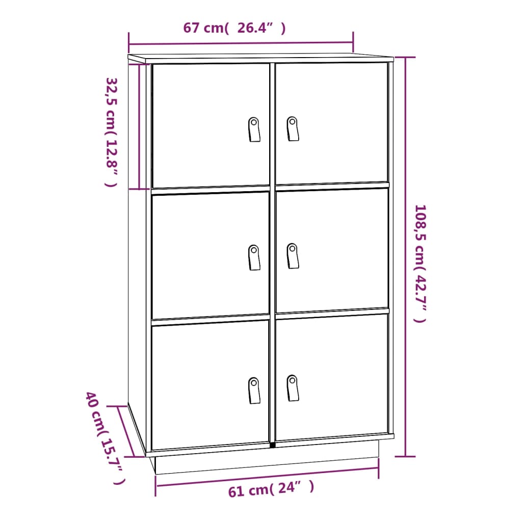 Kaappi hunajanruskea 67x40x108,5 cm täysi mänty - Sisustajankoti.fi