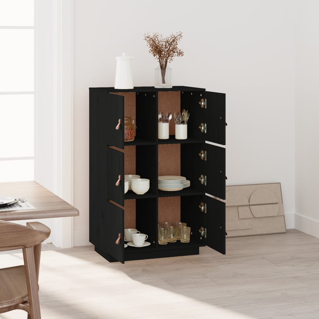 Kaappi musta 67x40x108,5 cm täysi mänty - Sisustajankoti.fi