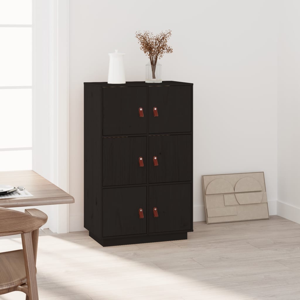 Kaappi musta 67x40x108,5 cm täysi mänty - Sisustajankoti.fi