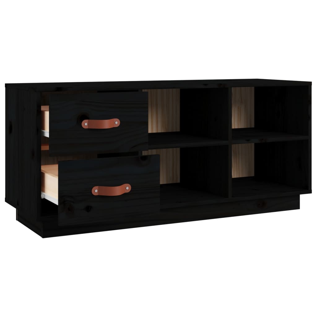 Kenkäpenkki musta 100x34x45 cm täysi mänty - Sisustajankoti.fi